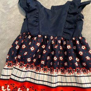 Janie and Jack Navy and red dress sz 18-24 months Great condition